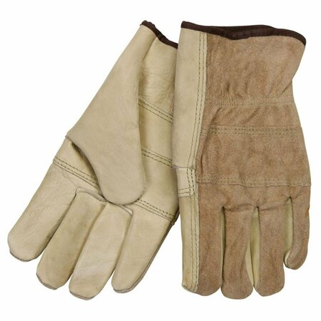 MCR SAFETY Extra Large Drivers Glove - Unlined Industry Grade Grain Leather, Patch Palm 127-32055XL